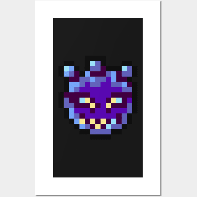 8-Bit Blue Fireball Wall Art by ergilHoban9